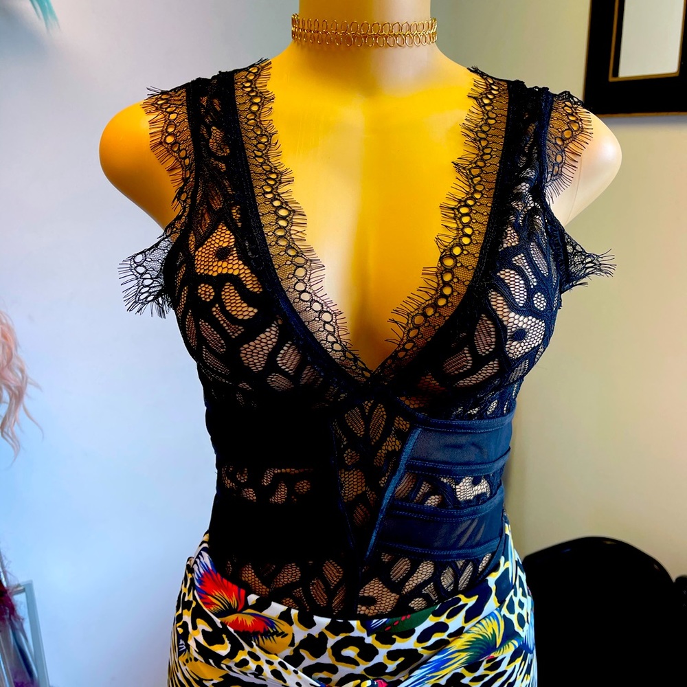 Sexy Lace Black Bodysuit